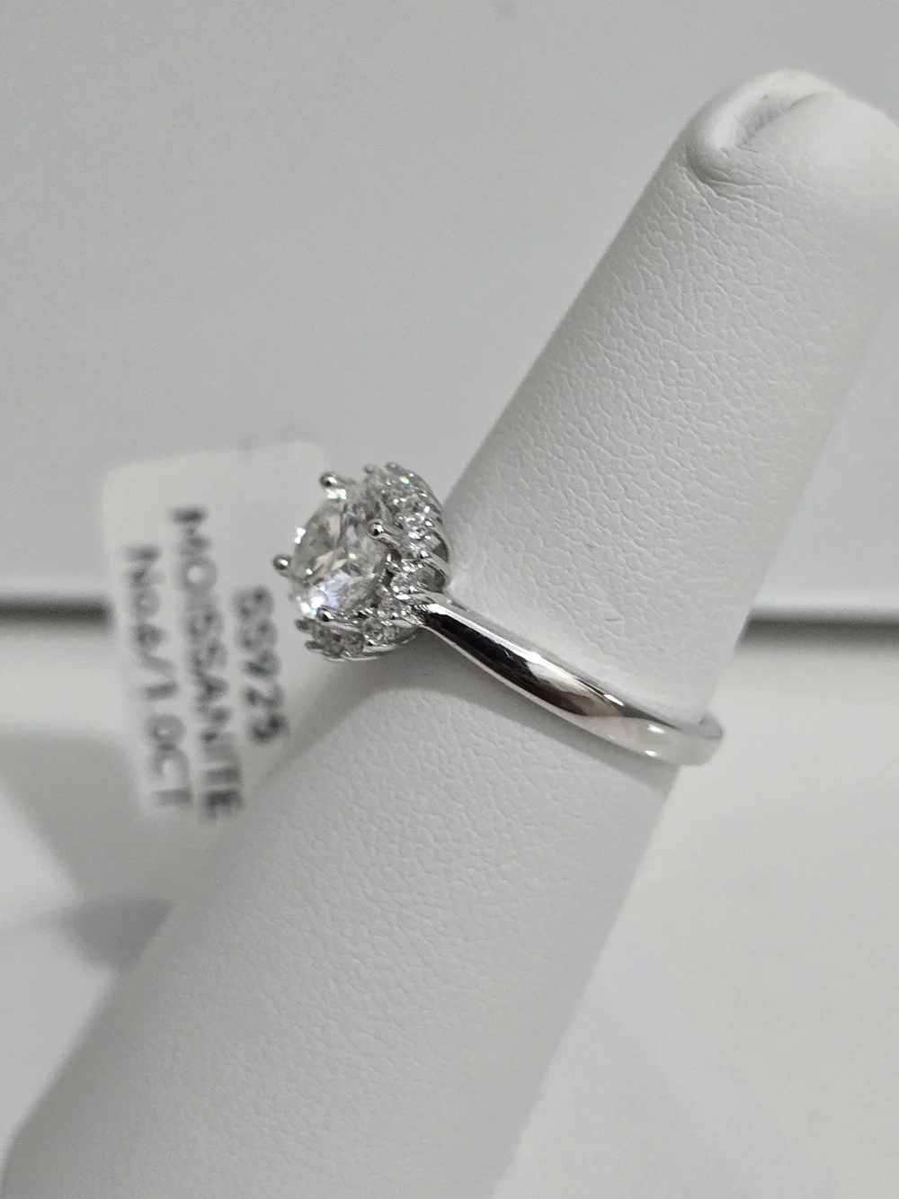 1 CT Round Moissanite Halo Ring 925 Sterling Silver Size 6
